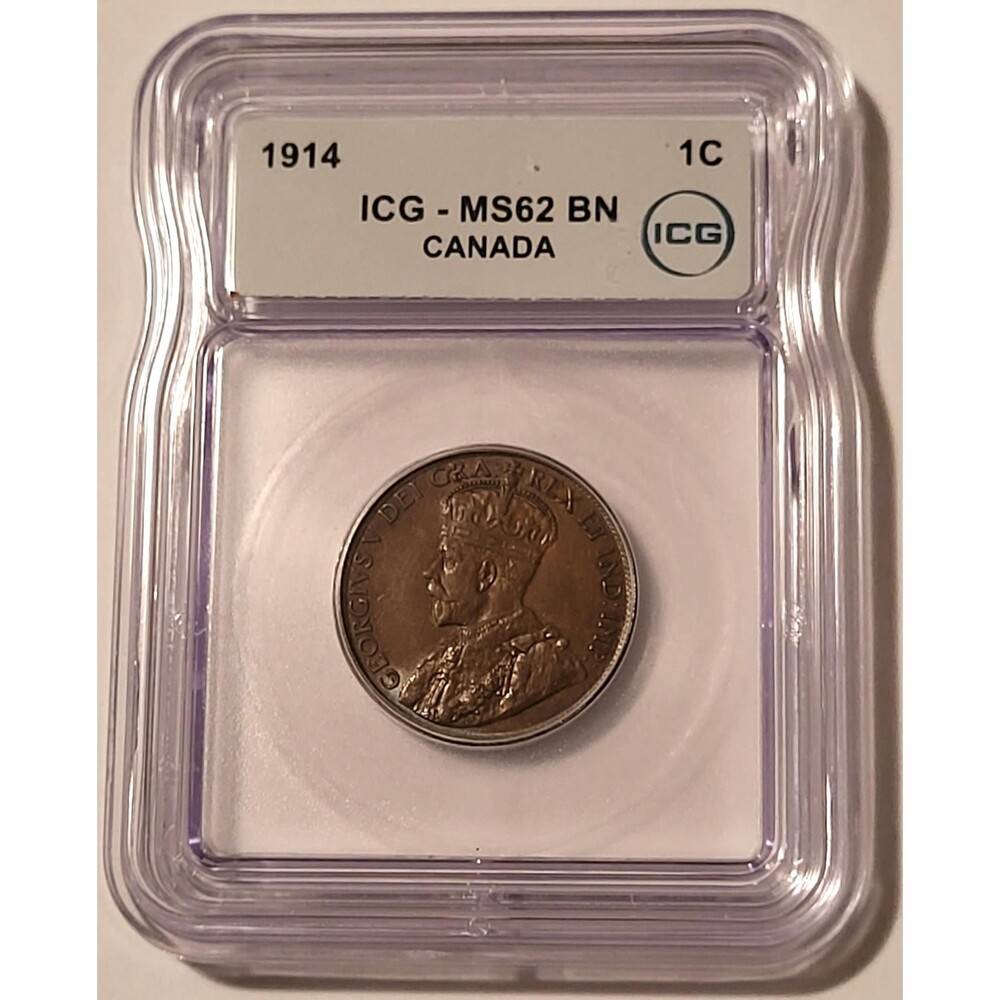 Canada George V 1914 Large Cent MS62 BN ICG